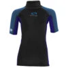 Sola Junior Short Sleeve Rashvest - Blue/Black -DivePro Store 2021 Sola Junior Short Sleeve Rashguard KIDS front navy blue