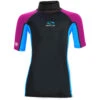 Sola Junior Short Sleeve Rashvest - Magenta/Turquoise 1 Sola Junior Short Sleeve Rashvest - Magenta/Turquoise -DivePro Store 2021 Sola Junior Short Sleeve Rashguard KIDS front pink blue