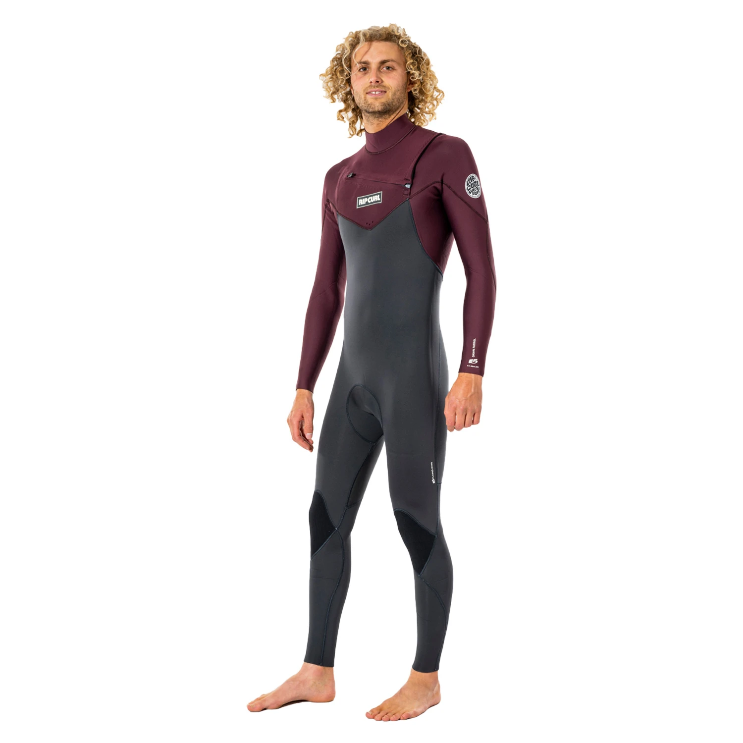 Rip Curl Dawn Patrol 5/3mm Chest Zip Wetsuit - Wine 5 Rip Curl Dawn Patrol 5/3mm Chest Zip Wetsuit - Wine - Image 3