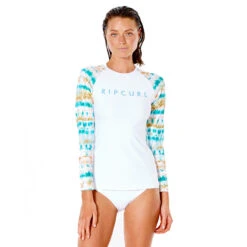 Rip Curl Womens Summer Breeze LS UV Rash Top - White -DivePro Store 2022 Rip Curl Womens Summer Breeze LS RAshguard White 117WRV 1000 3