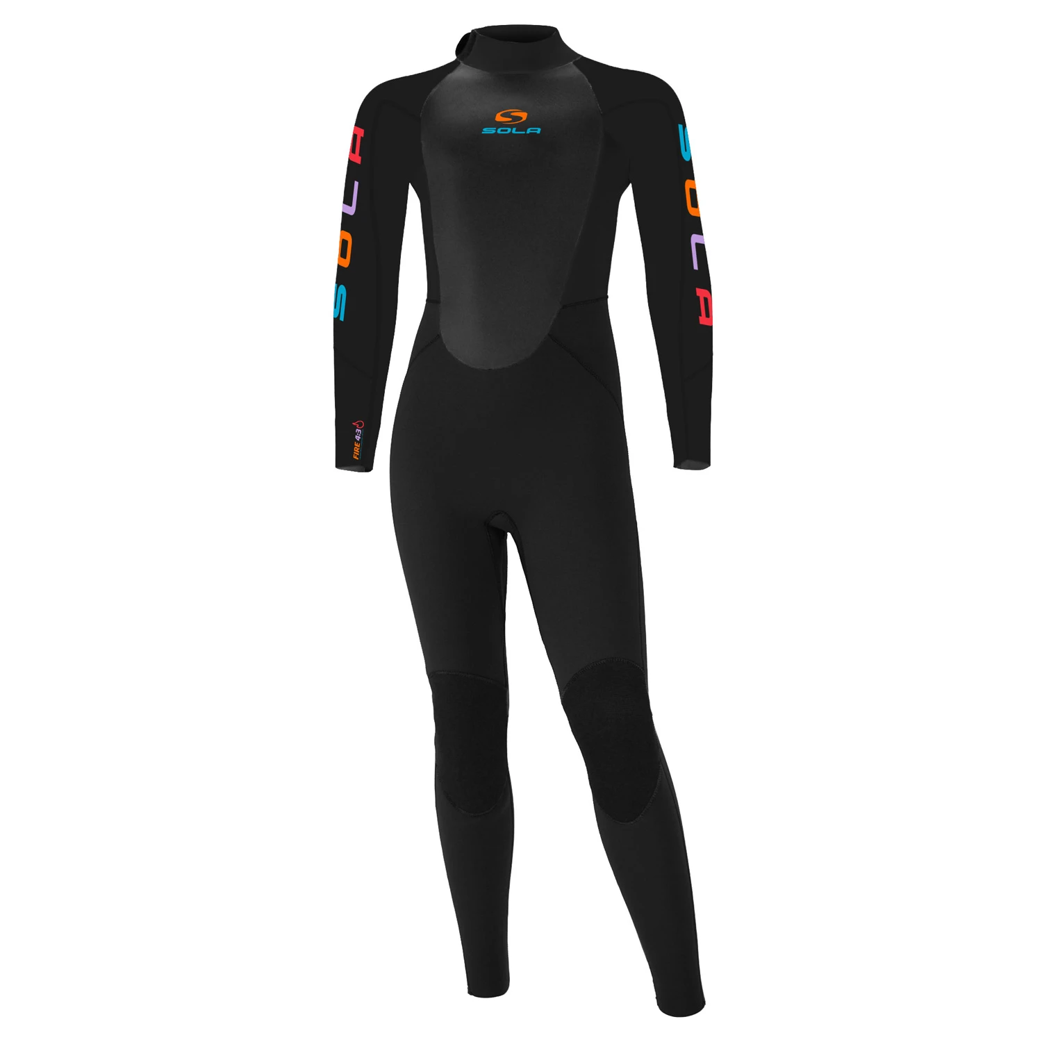 Sola Kids Fire 5/4mm Back Zip Wetsuit - Black 3 Sola Kids Fire 5/4mm Back Zip Wetsuit - Black