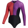 Mystic Womens Jayde Long Sleeve Swimsuit Rashvest - Sunset