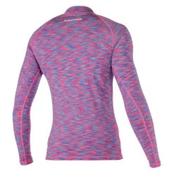 Magic Marine Womens Cube Long Sleeve Rashvest - Blue Pink Melee -DivePro Store Magic Marine Cube Long Womens Rash Blue Pink Melee Back