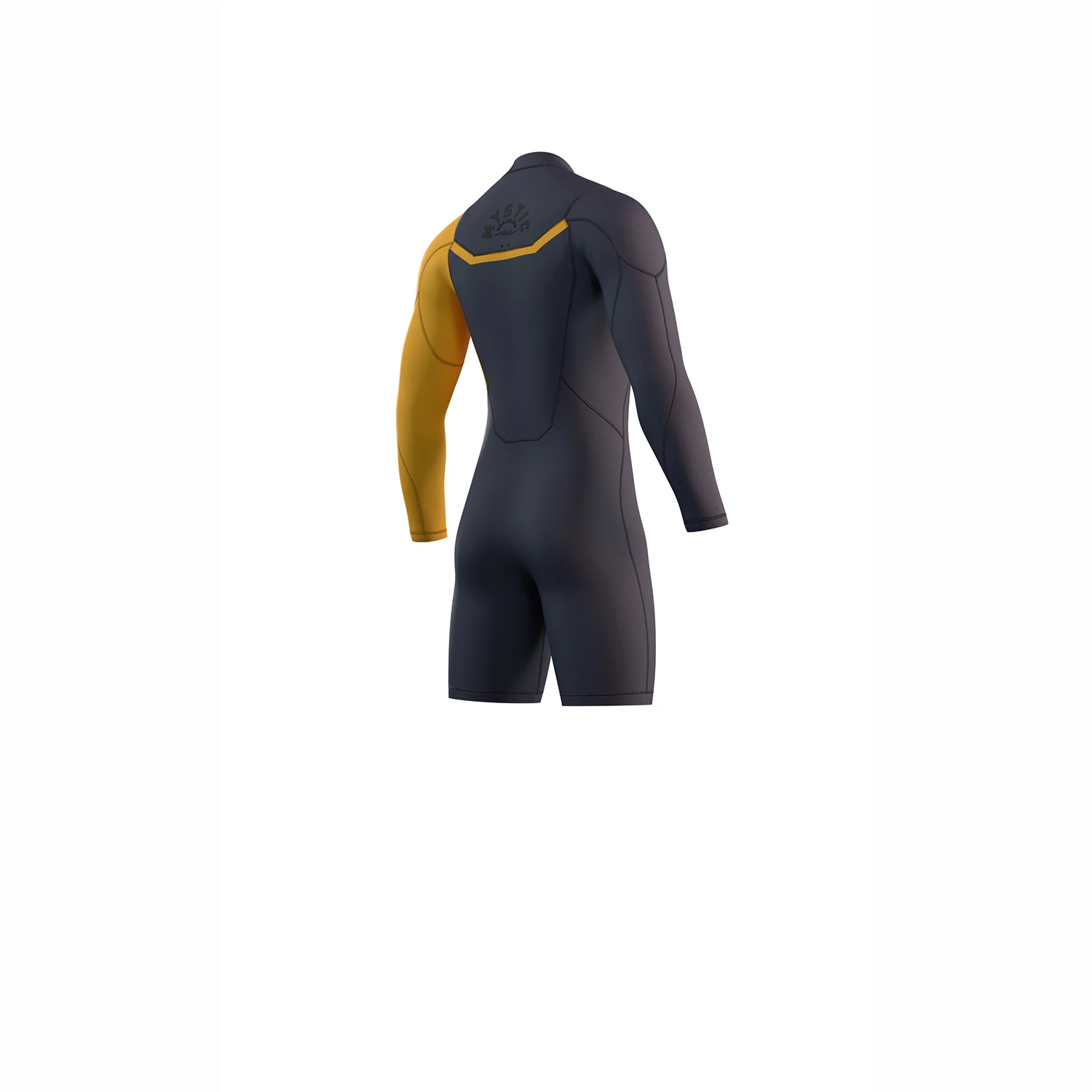 Mystic Marshall 3/2 GBS Front-Zip Longarm Shorty Wetsuit - Blue / Mustard 4 Mystic Marshall 3/2 GBS Front-Zip Longarm Shorty Wetsuit - Blue / Mustard - Image 2