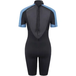 Typhoon Womens Swarm3 3/2mm Shorty Wetsuit - Black/Blue -DivePro Store Typhoon Womens Swarm3 Shorty Wetsuit 250987 BLACK BLUE STEEL 2