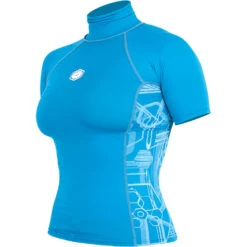 Alder Cruz Junior Girls Short Sleeve Rashguard - Light Blue